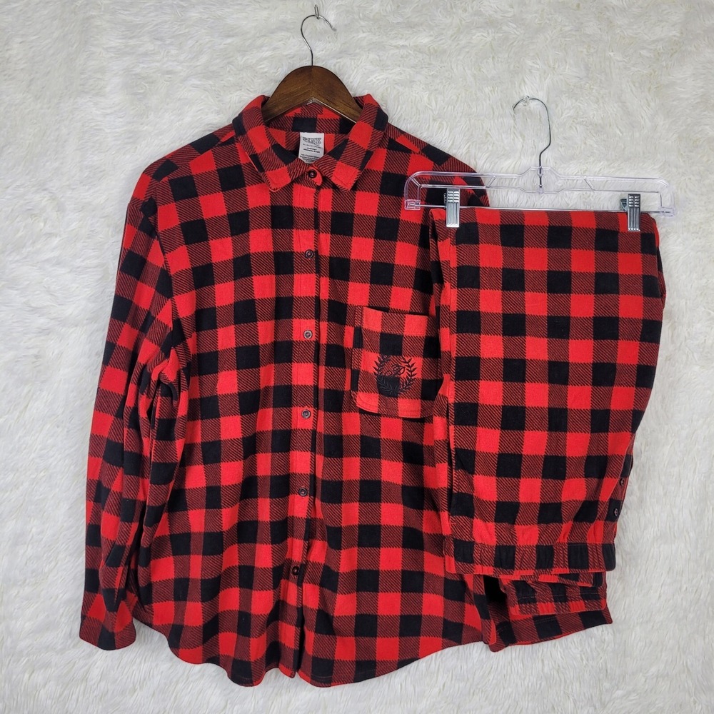 PINK By Victoria's Secret XL Red Buffalo Plaid Flannel Pajama Set